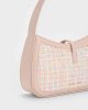 Cesia Metallic Accent Tweed Shoulder Bag – Pink