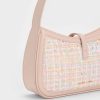 Cesia Metallic Accent Tweed Shoulder Bag – Pink