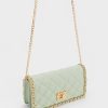 Micaela Quilted Long Wallet – Green