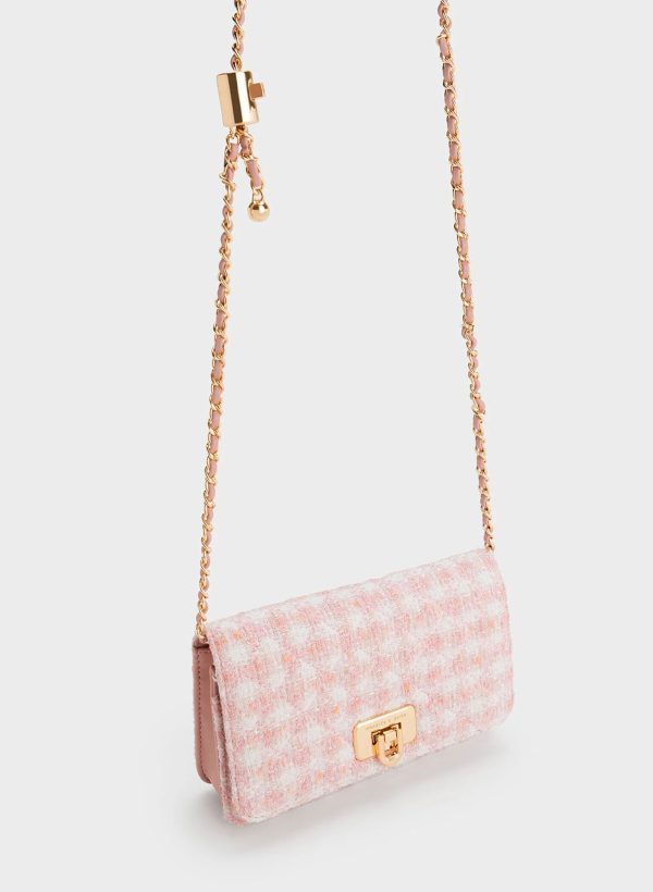 Cressida Tweed Push-Lock Clutch – Pink