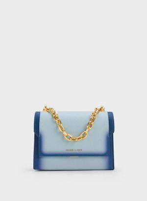 aGWmgxlIgrQIsBsl.jpg Front Flap Chain Handle Crossbody Bag – Navy