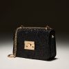 hItQxxupqTzVaYKE.jpg Glittered Push-Lock Chain-Handle Bag – Black