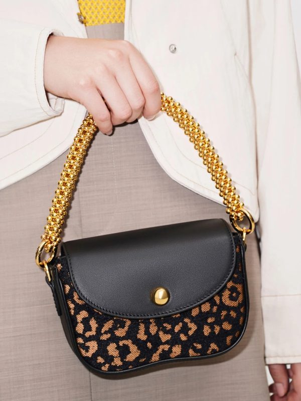 hSQATNAWuYcTFkkv.jpg Beaded Metallic Handle Sculptural Bag – Animal Print Black