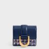 hTuimdQCvsTBgwVy.jpg Gabine Tweed Chain-Link Card Holder – Navy
