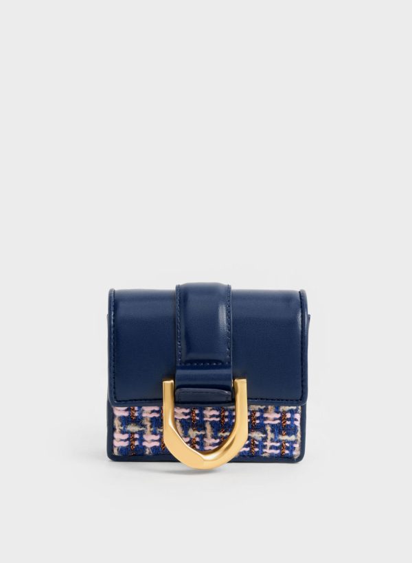 hTuimdQCvsTBgwVy.jpg Gabine Tweed Chain-Link Card Holder – Navy