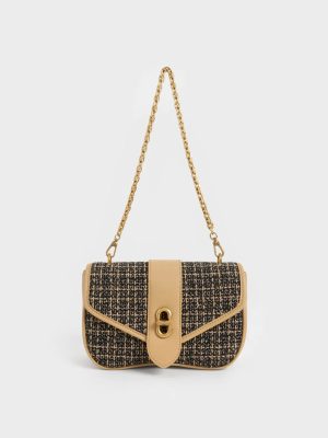 plHJHSAakQzsxadj.jpg Aubrielle Tweed Panelled Crossbody Bag – Multi