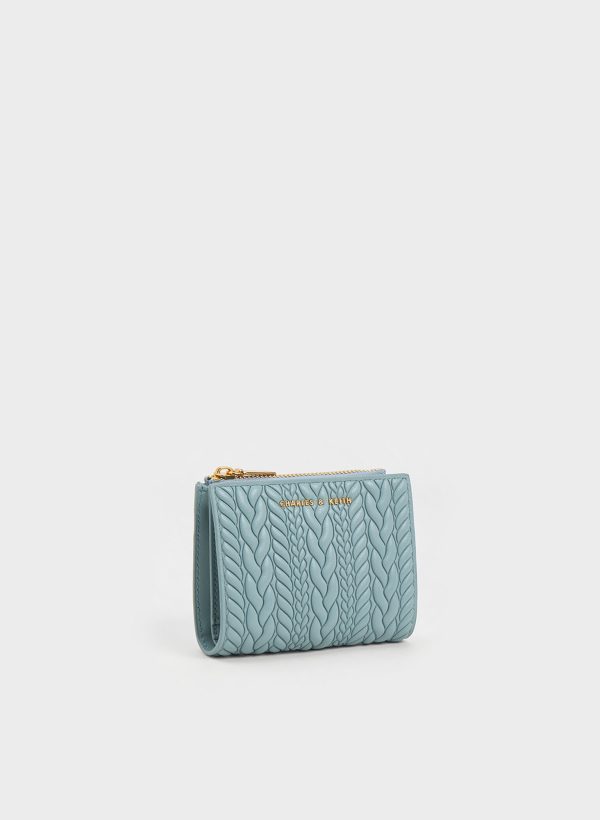 rGSmVPxAwdFtUXDp.jpg Apolline Textured Top-Zip Wallet – Slate Blue