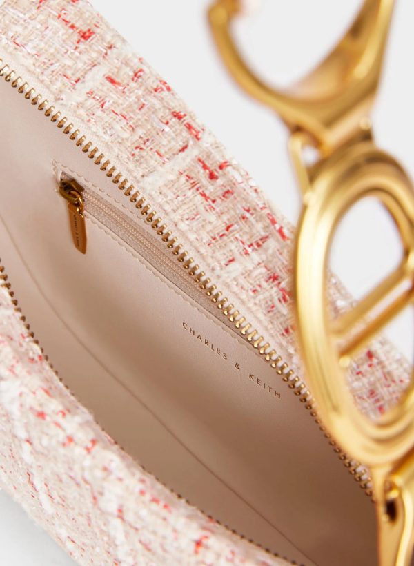 sNUymohoQjWytkum.jpg Tweed Asymmetrical Shoulder Bag – Cream