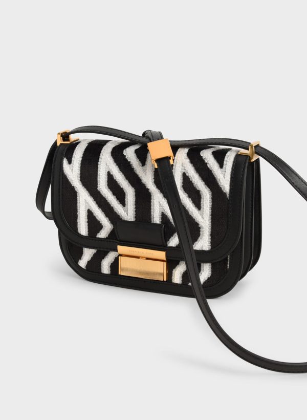Charlot Jacquard Printed Bag – Black